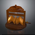 Wooden Mechanical Equipment with Circular Top Spiral Components and Handle