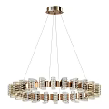 Modern Layered Geometric Chandelier With Stacked Rectangular Metal And Glass Elements 3d model