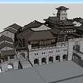 Ancient Chinese Architecture With Traditional Tile Roofs Stone Walls And Arched Gate