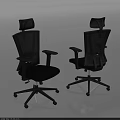 Ergonomic Office Chair With Mesh Back Headrest Adjustable Armrests And Swivel Base 3d model