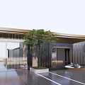 Modern gate entrance gate tower sentry box community gate 3d model