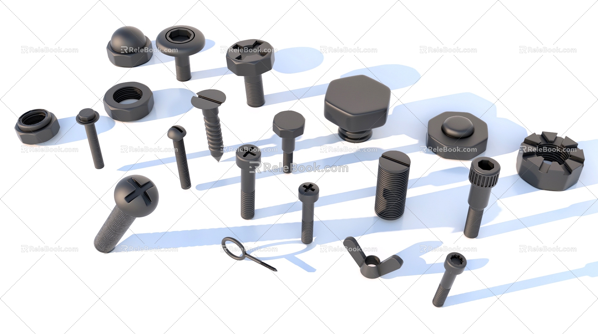 Bolt Nut Screw Parts 3d model