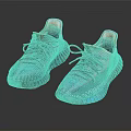 Modern Stylish Knit Sneakers with Red Laces and Blue Sole Texture Design