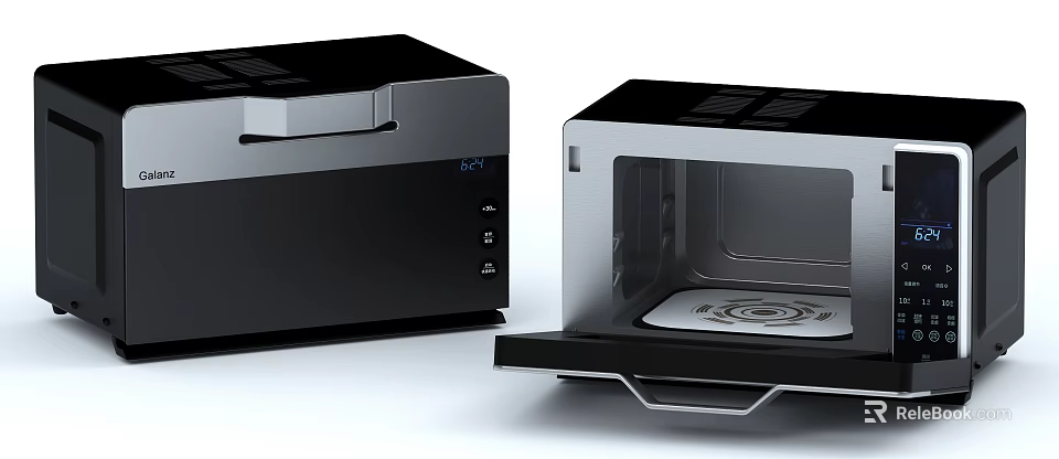 Modern Kitchen Appliances With Sleek Design And Digital Display Countertop Microwave Oven 3d model 