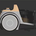 Modern Canister Vacuum Cleaner With Black And Beige Design Round Control Panel And Large Wheels