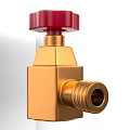 Golden Brass Valve With Red Knob For Industrial Plumbing Applications