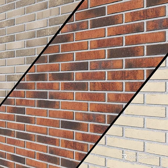 Different Types Of Brick Wall Components With Various Colors And Textures 3d model 