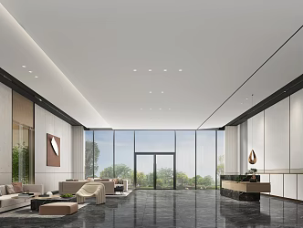Modern Hall Entry Lobby 3d model