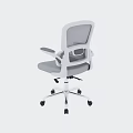 Ergonomic Office Desk Setup With Gray Mesh Back Swivel Chair And Casters 3d model