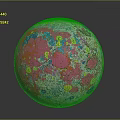 Colorful Sphere With Vibrant Pink Blue Yellow Spots And Artistic Texture