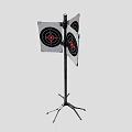 Shooting Target Tripod Stand With Two White Boards And Red Bullseye Targets
