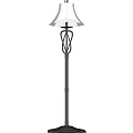 Simple Floor Lamp With White Lampshade And Black Decorative Lamp Pole