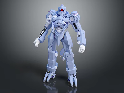 Blue Armored Smart Machine Robot With Sharp Claws And Mechanical Design 3d model