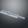 3D Model of Car Driving on Road with Street Lamps in Gray Background