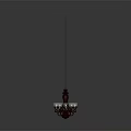 Ornate Vintage Chandelier With Metal Frame Five Lights And Glass Shades
