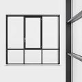 Modern Black Frame Casement Window With Clear Glass And Sleek Structure 3d model