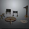 Vintage Traditional Furniture Collection Including Bench Stools Table And Decorative Elements