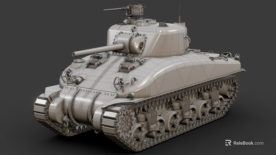 Highly Detailed Tank 3D Model Wireframe Design With Military Vehicle Features 3d model 