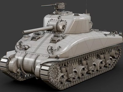 Highly Detailed Tank 3D Model Wireframe Design With Military Vehicle Features 3d model