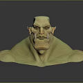 Game and Movie Character Orc Warrior With Green Skin Tusks Muscular Build 3D Model Design