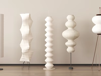 Modern Stylish Floor Lamps With Spiral Wavy And Round Shapes For Home Decor 3d model