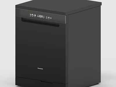 Panasonic Black Dishwasher Modern Design With Control Panel For Daily Kitchen Use 3d model