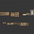 Military Supply Setup With Wooden Crates Oil Drums Tent And Stacked Wooden Planks