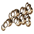Modern Metal Circular Wall Decor With Layered Rings And Shiny Finish
