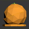 Low Poly Oranges Whole Half And Sliced Pieces With Vibrant Orange Color On Dark Background