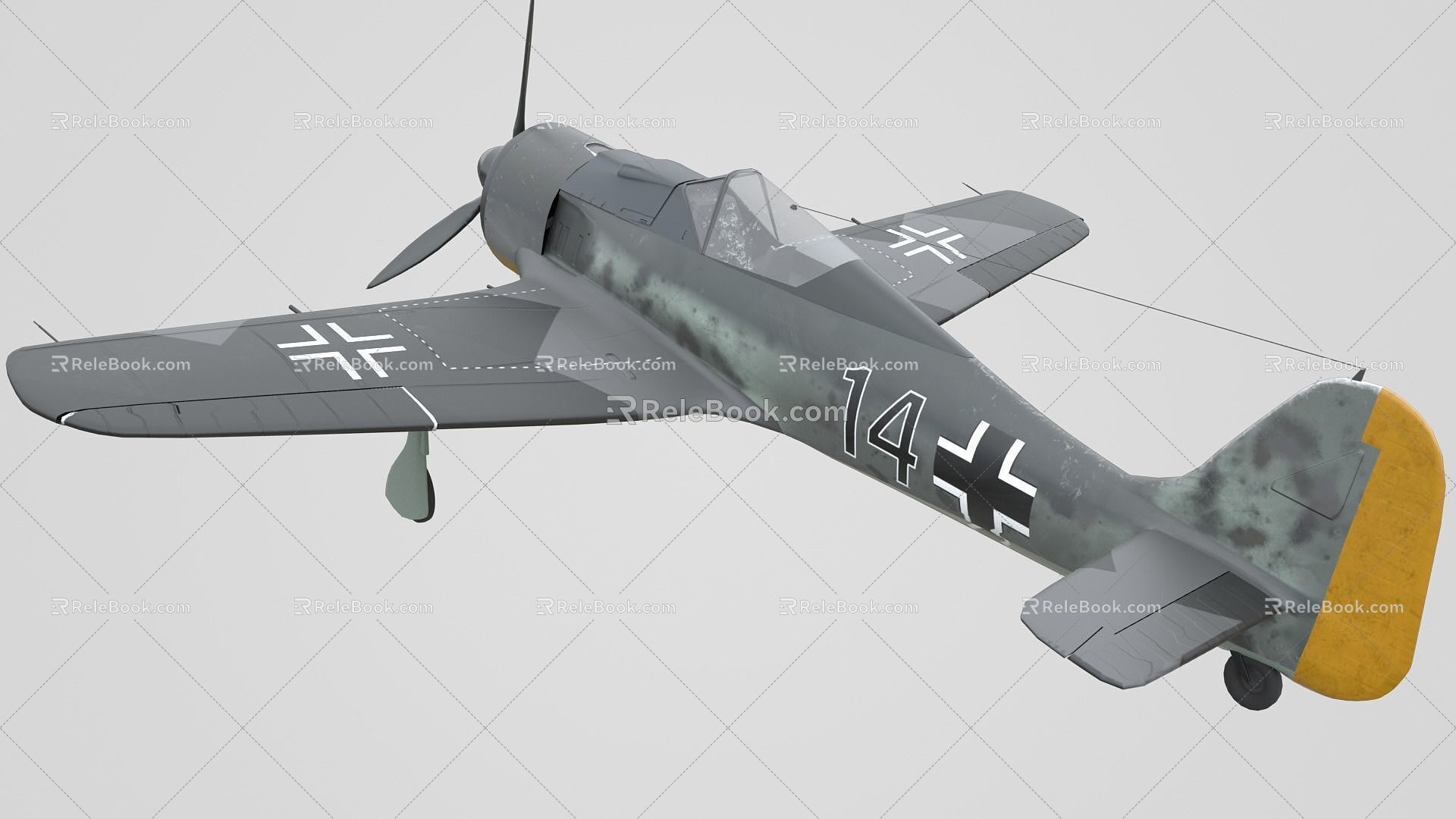 Fighter Aircraft Machine Passenger Aircraft World War II Fighter Bomber Air Vehicle Propeller Fighter 3d model