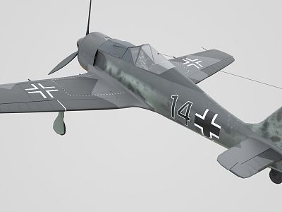 Fighter Aircraft Machine Passenger Aircraft World War II Fighter Bomber Air Vehicle Propeller Fighter 3d model