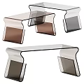 Modern Coffee Table Designs with Glass Tops and Colored Bases in Various Shades