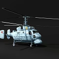 Light Blue Helicopter With Rotors Fuselage Tail Rotor And Detailed Design