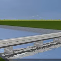 Bridge With Cars Driving Over River Surrounded By Green Trees And Grassy Banks