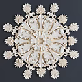Ornate Intricate Carving With Symmetrical Leaves Petals And Central Circle Design