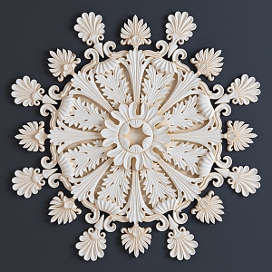 European-style carved wall decoration 3d model