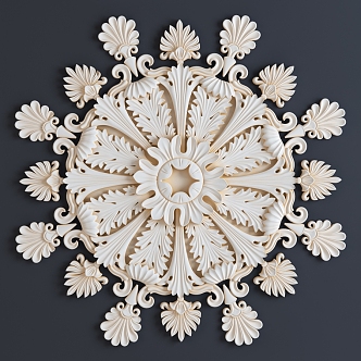 European-style carved wall decoration 3d model