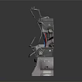 Futuristic Sci Fi Mechanical Console With Complex 3D Structure And Screens