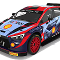 Hyundai N Series Rally Car With Shell MOBIS Logos Aerodynamic Design Red Wheels