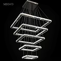 Elegant Modern Crystal Chandelier With Multi Layer Square Frames Hanging Design 3d model