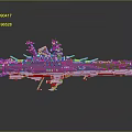 Red Naval Water Transport Vessel With Detailed Deck Equipment And Metallic Design
