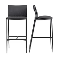 Modern Bar Setup With Black Leather Stools And Metal Frame Design 3d model
