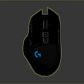 Black Ergonomic Gaming Mouse With Blue G Logo And RGB Lighting