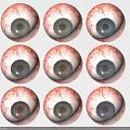 Realistic Human Eyes Arranged in Grid with Detailed Iris and Blood Vessels