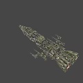 Fighter Jet In Interstellar Sci Fi Style With Intricate Structure Illuminated Components And Starry Space 3d model