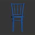 Stylish Blue Dining Chair With Simple Backrest And Sturdy Legs Design
