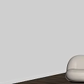 Elegant Modern Interior With White Vertical Blinds Cream Round Chair And Floor Lamp