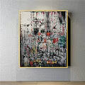 Modern abstract painting simple green porch abstract decorative painting 3d model