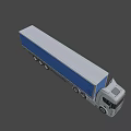 Scania Silver Semi Truck With Blue Tarpaulin Cover On Blue Background