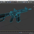 AR15 quattro automatic rifle submachine gun machine gun machine gun assault rifle low face number low model simple model game film and television level 3d model